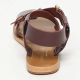 ABHAYD sandales en cuir blackberry verni