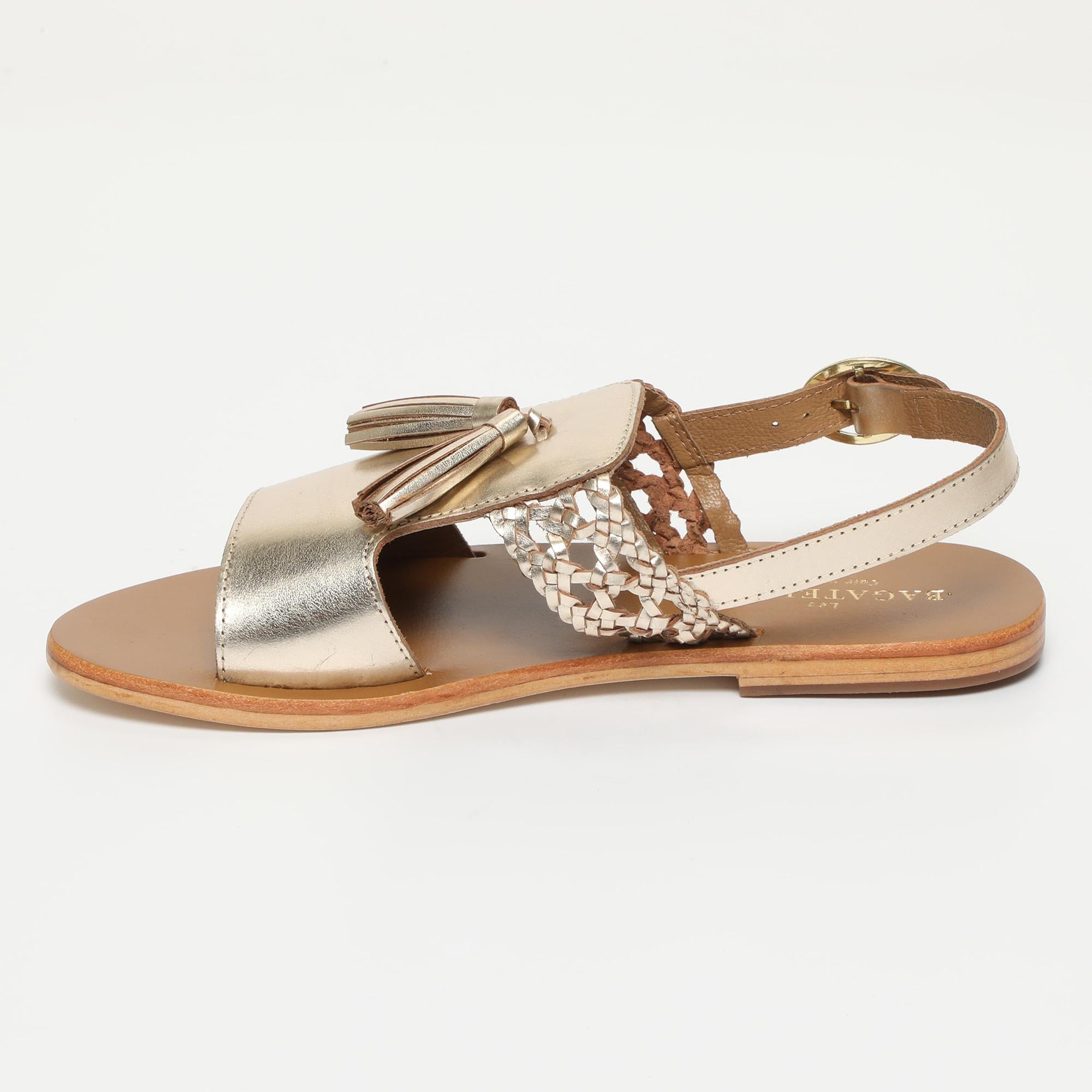 PRATO sandales en cuir gold