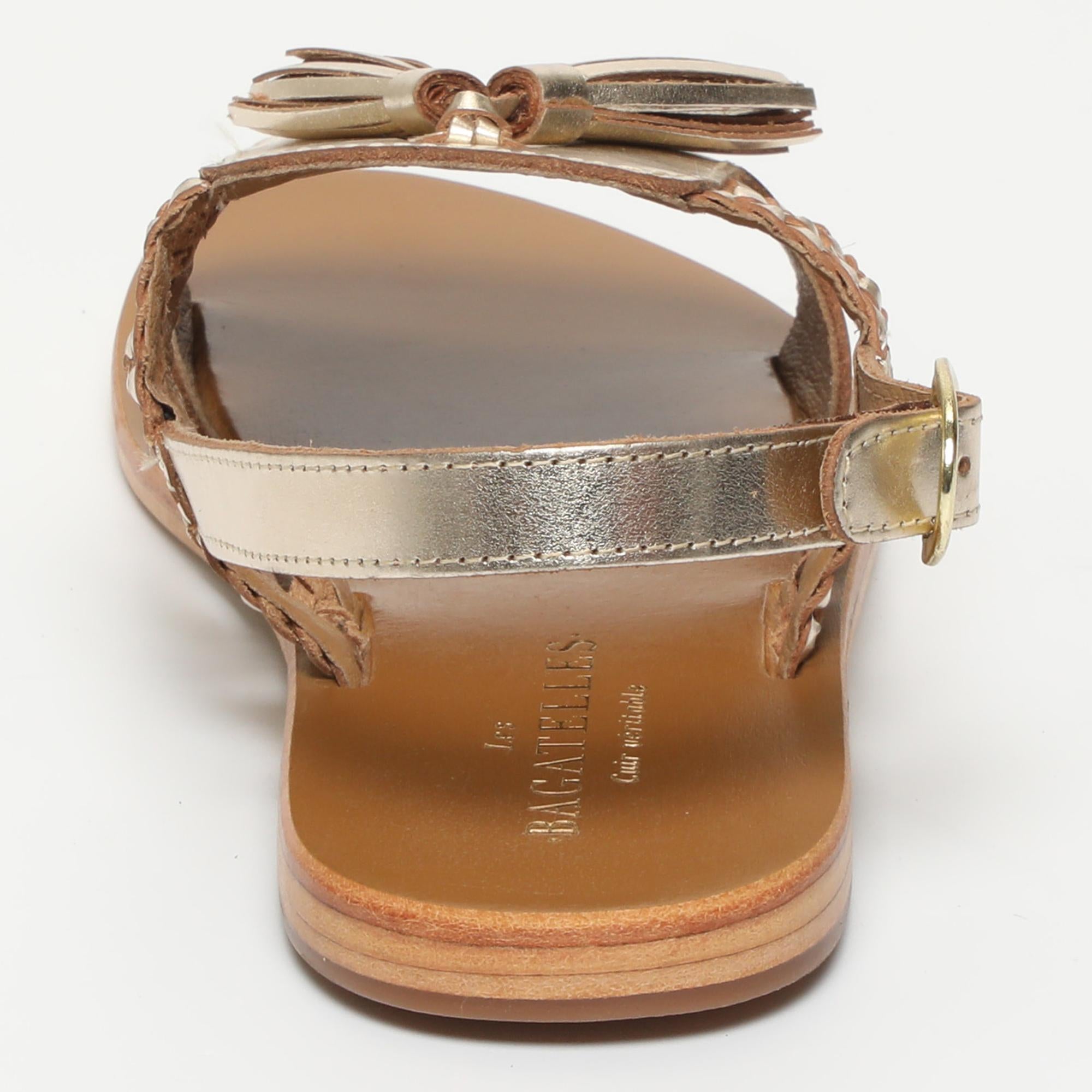 PRATO sandales en cuir gold