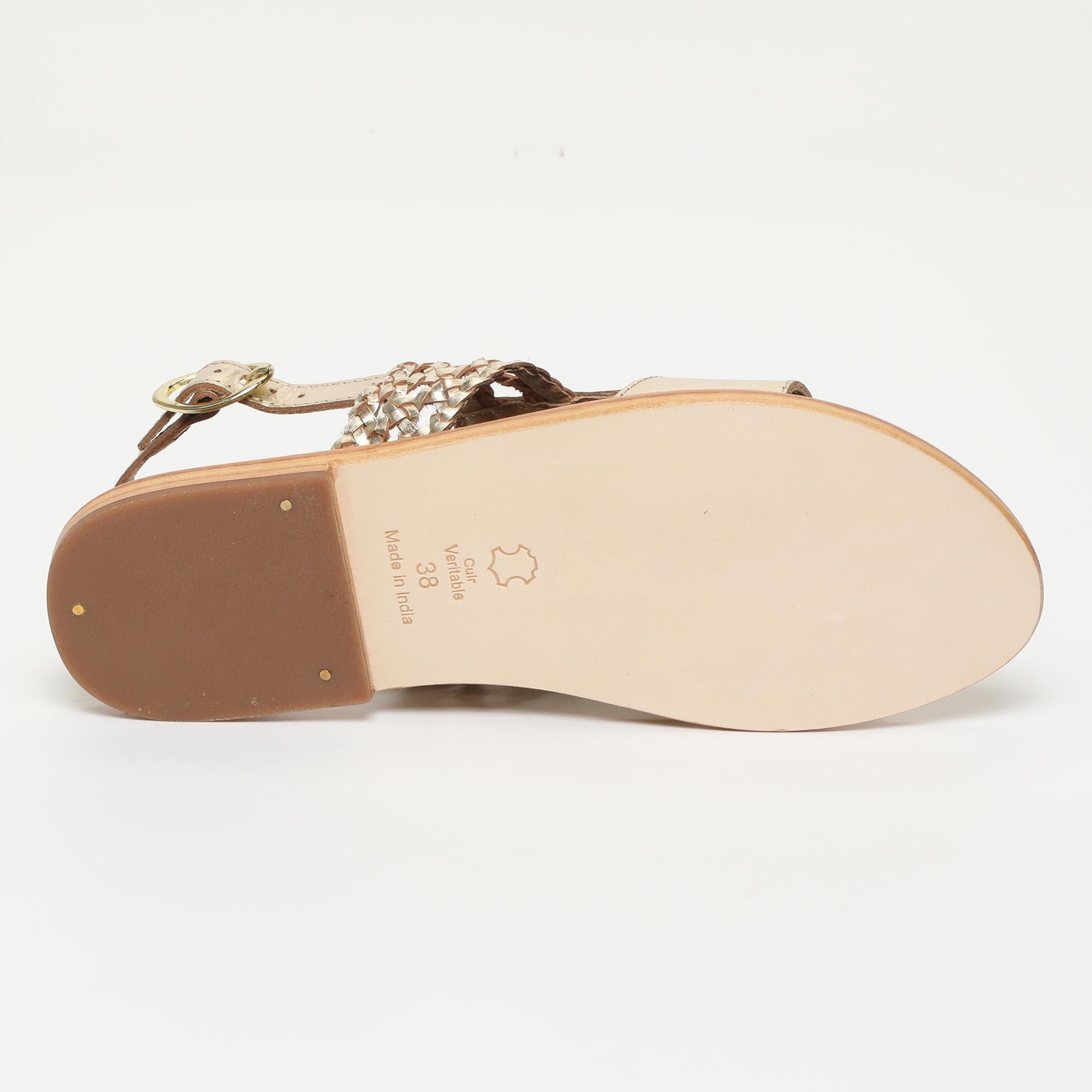 PRATO sandales en cuir gold