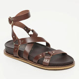 MIRA sandales en cuir chocolate
