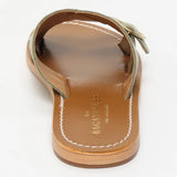 CONI mules en cuir kaki clair