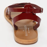 ABHIRI sandales en cuir cranberry verni