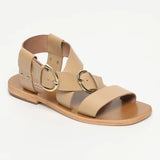 ABHAYD sandales en cuir sable