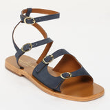 PARME sandales spartiate / lacet en cuir ocean