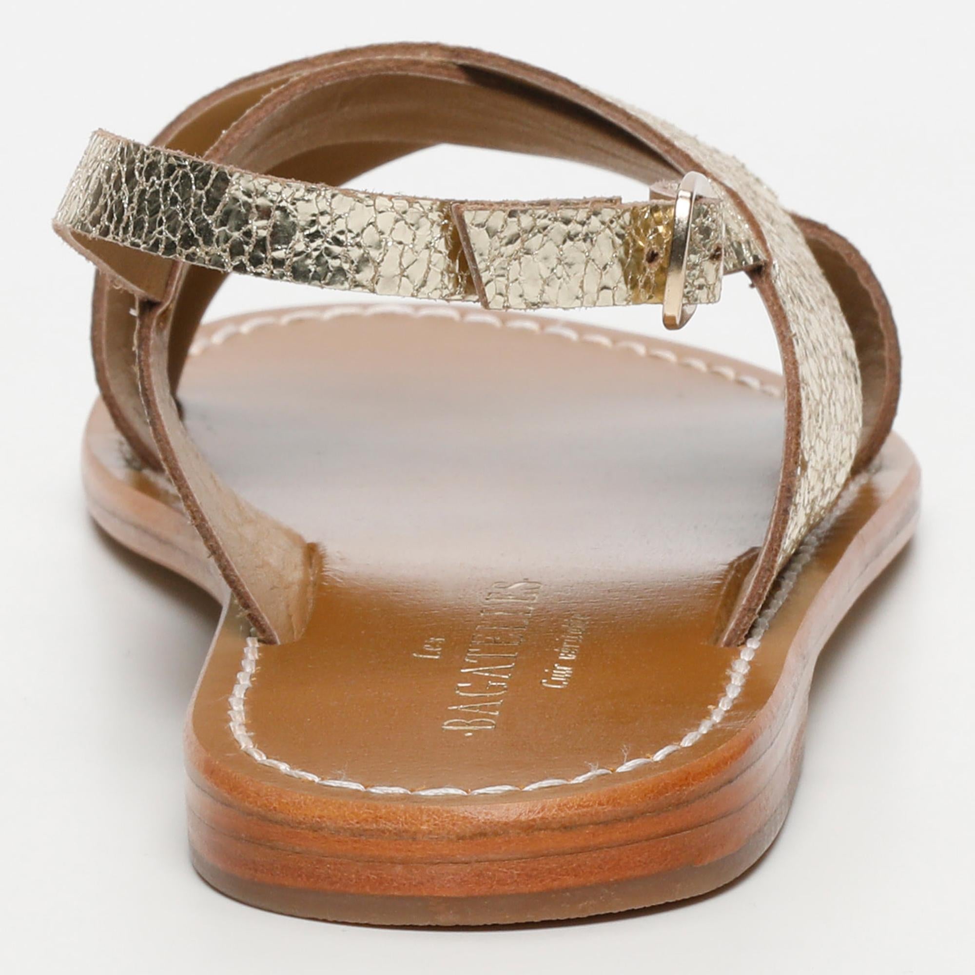 SIBELLA sandales en cuir goldcrackle