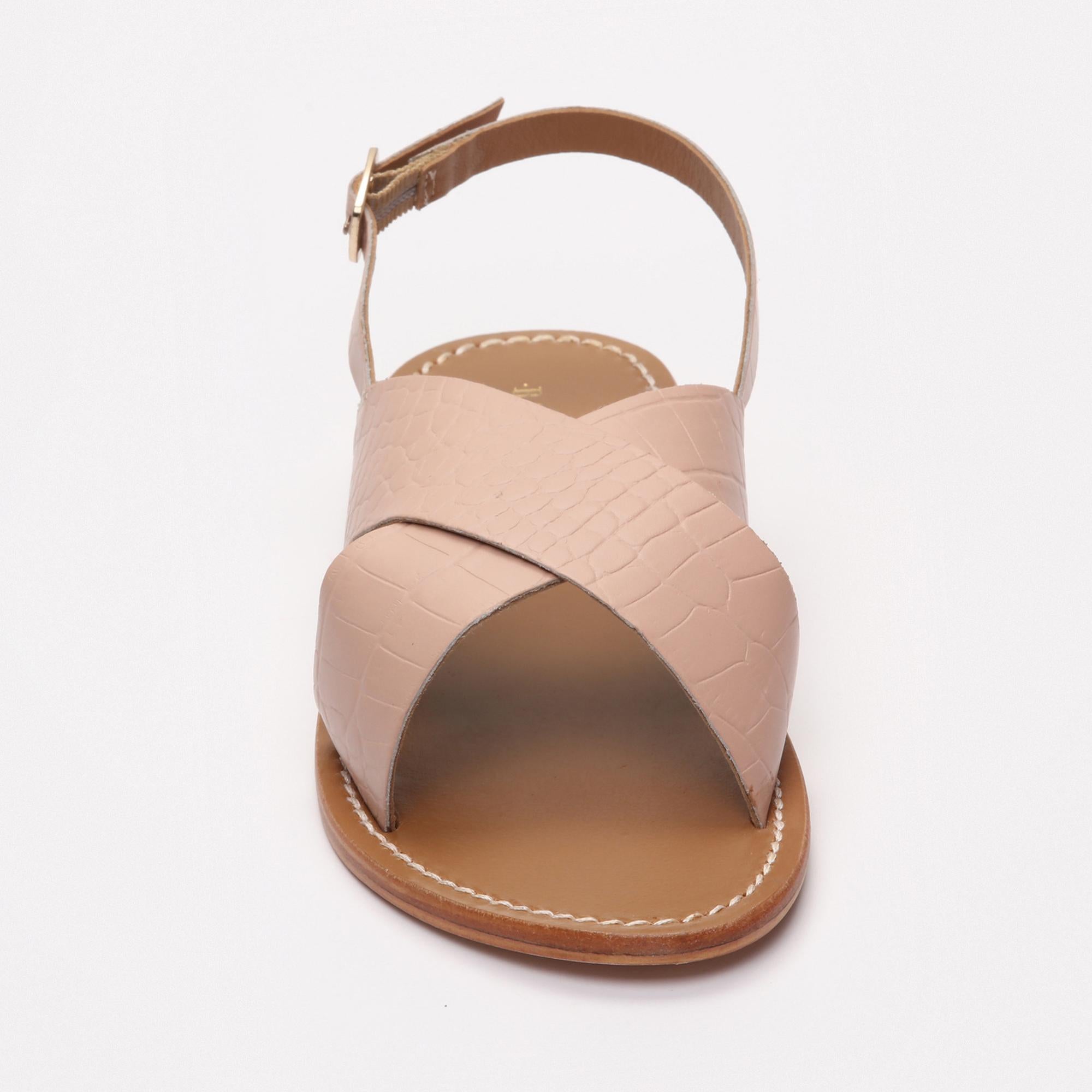 SIBELLA sandales en cuir nudecroco