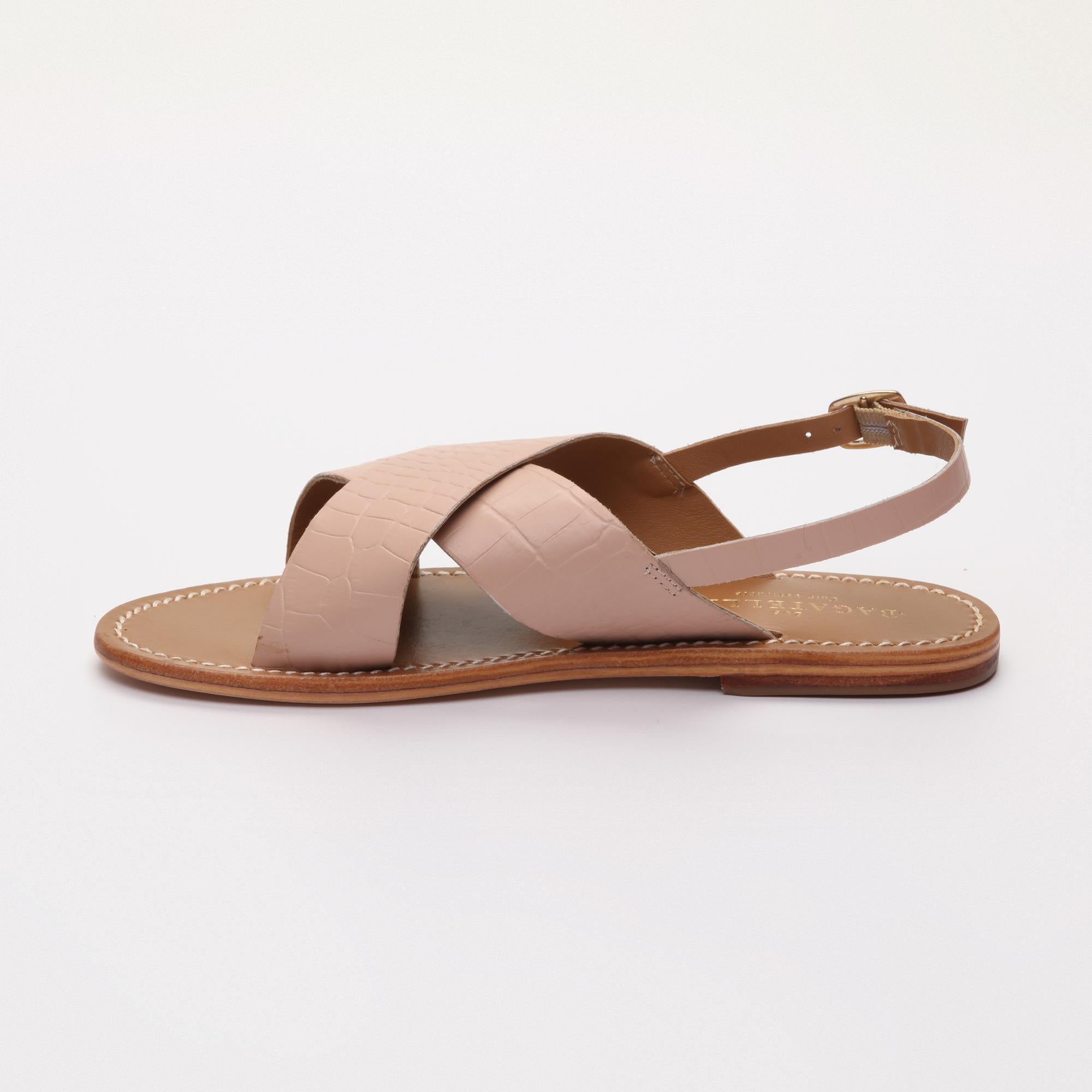 SIBELLA sandales en cuir nudecroco