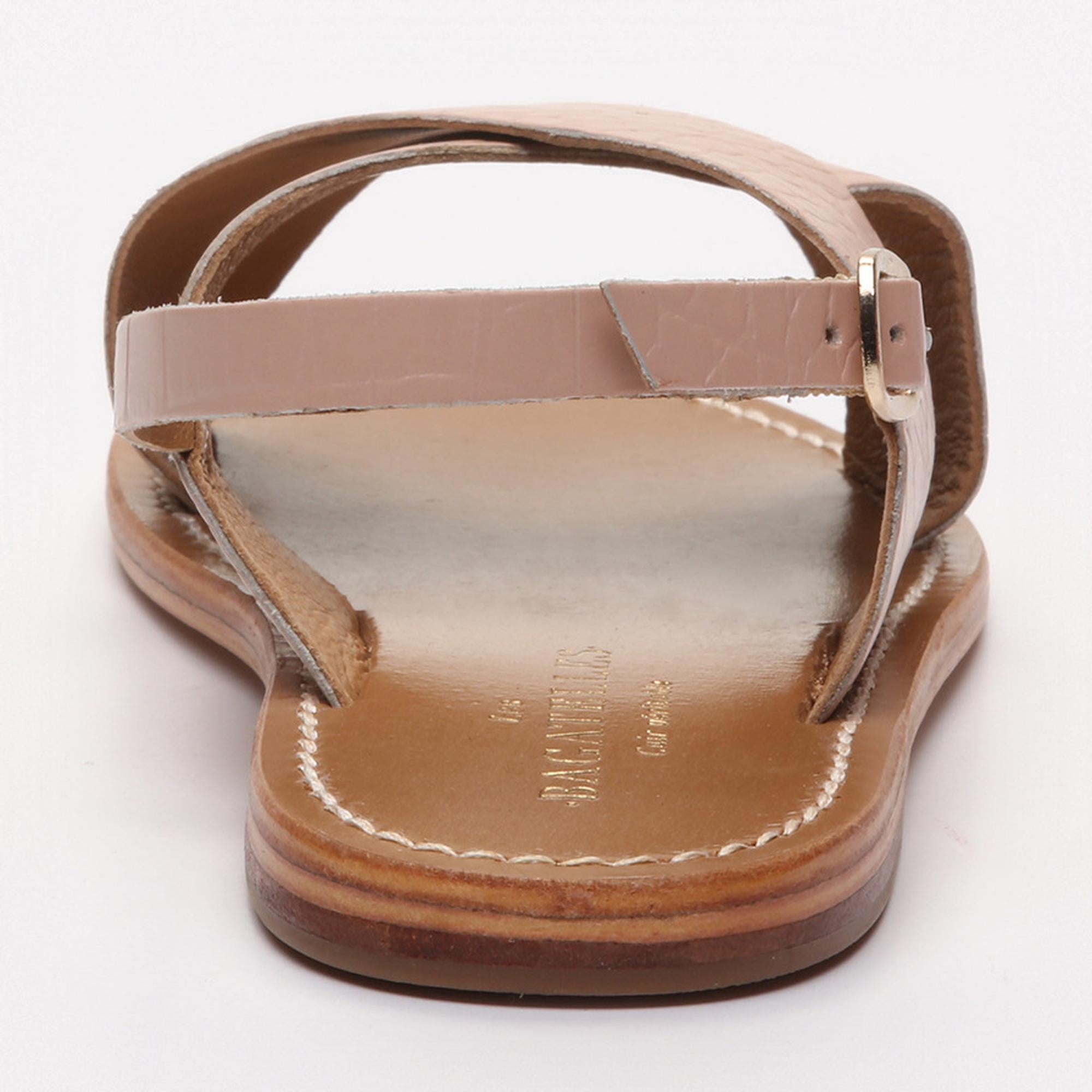 SIBELLA sandales en cuir nudecroco