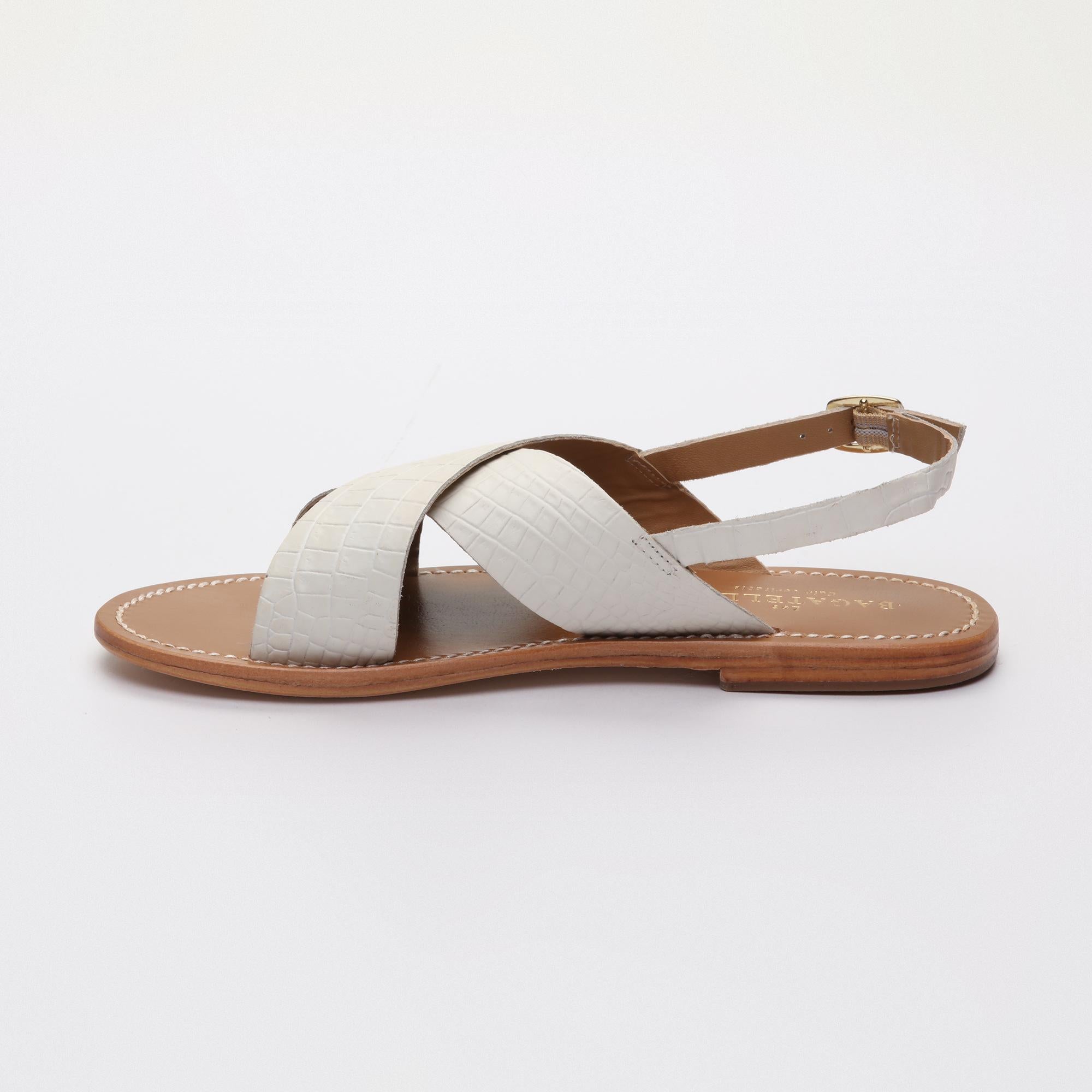SIBELLA sandales en cuir whitecroco