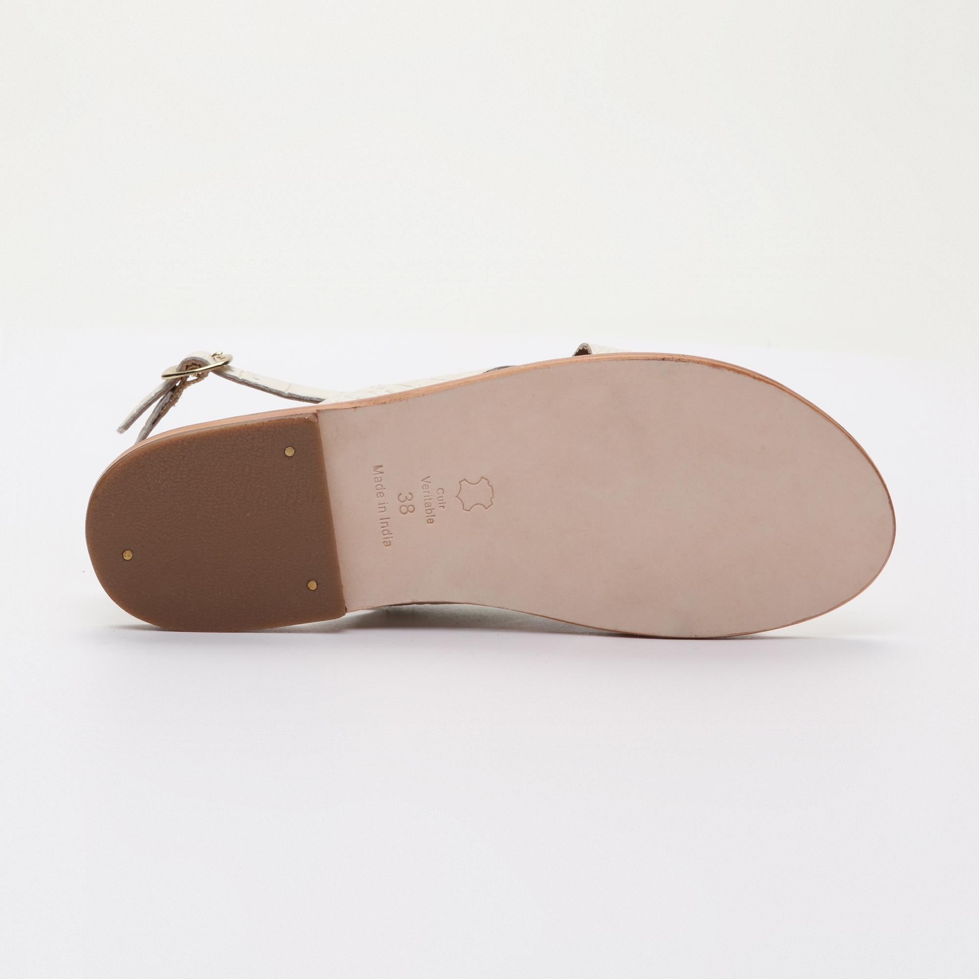 SIBELLA sandales en cuir whitecroco