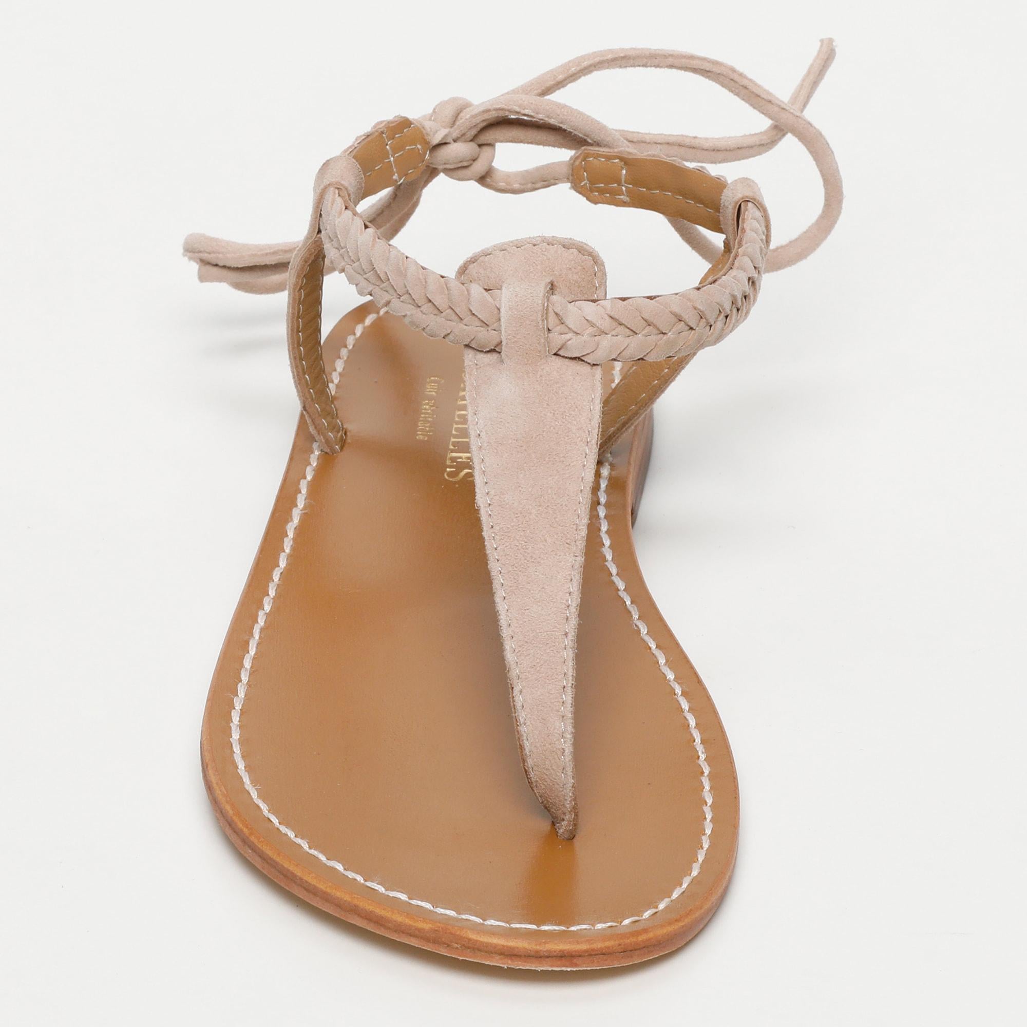 SMITH sandales en cuir lightbeige
