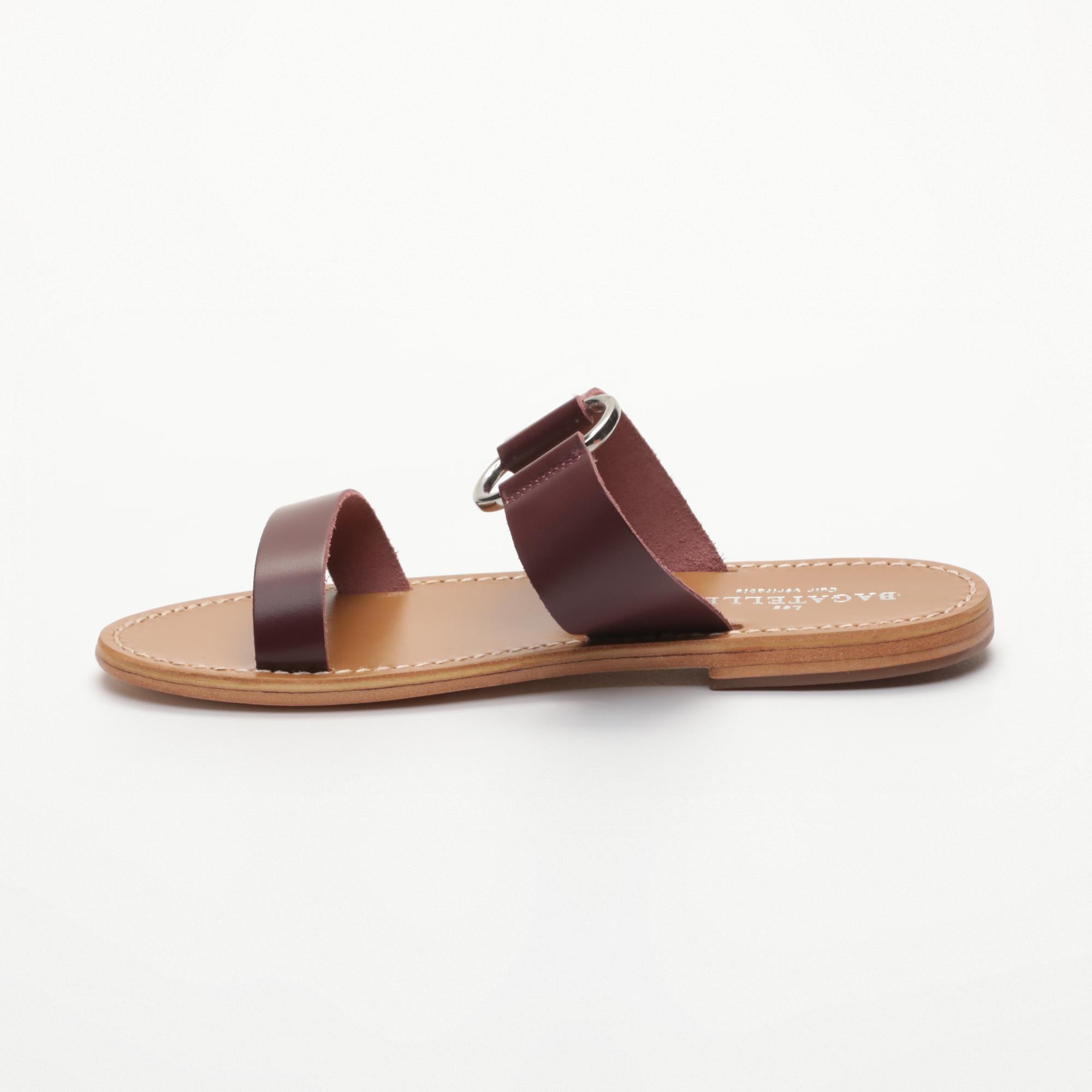 STHENELE sandales en cuir burgundy