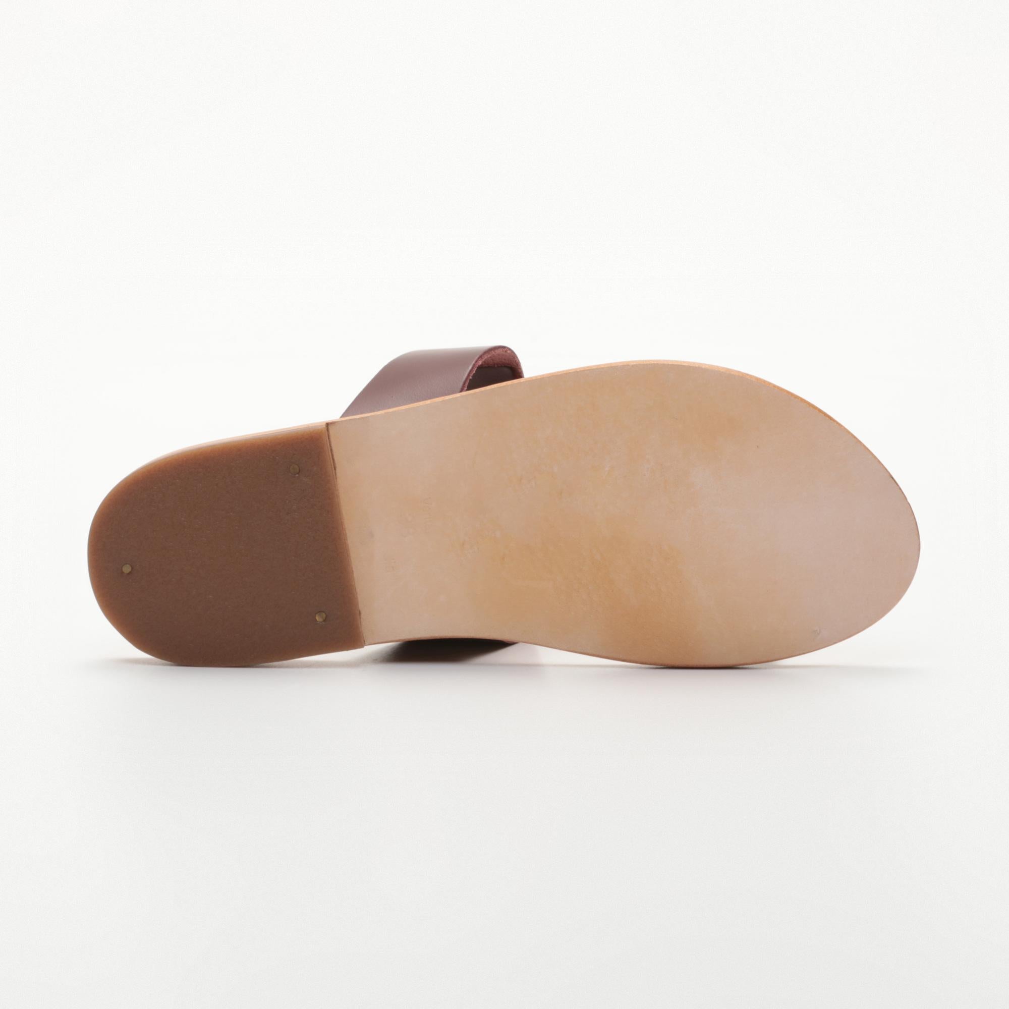 STHENELE sandales en cuir burgundy
