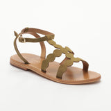 THUJA  sandales en cuir olive