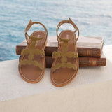 THUJA  sandales en cuir olive