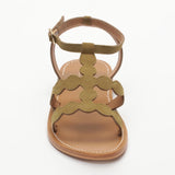 THUJA  sandales en cuir olive