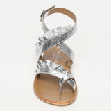 TRANI sandales en cuir silver