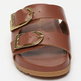 AISHANI sandales en cuir cognac