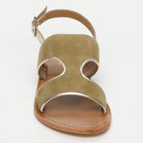 VERNON sandales en cuir olive+gold