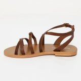 ABHIRI sandales en cuir marron lézard