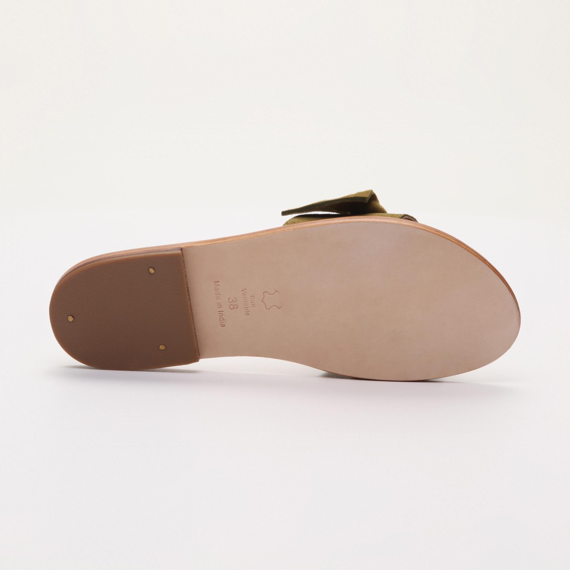 WESTCHESTER sandales en cuir olive