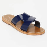 ADITRI mules en cuir midnight verni