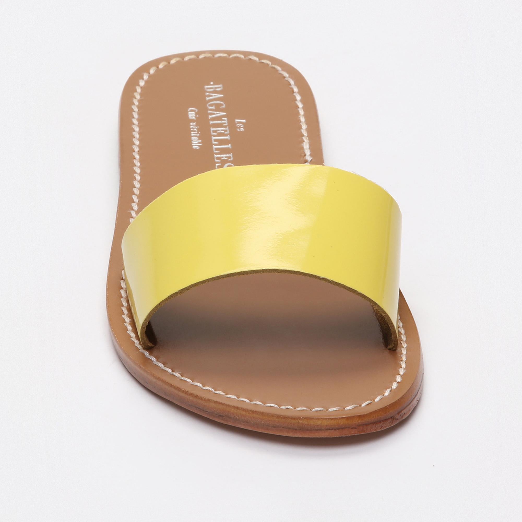 YORK sandales en cuir lemon
