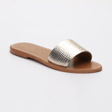 YORK sandales en cuir ltgoldcroco
