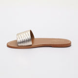 YORK sandales en cuir ltgoldcroco