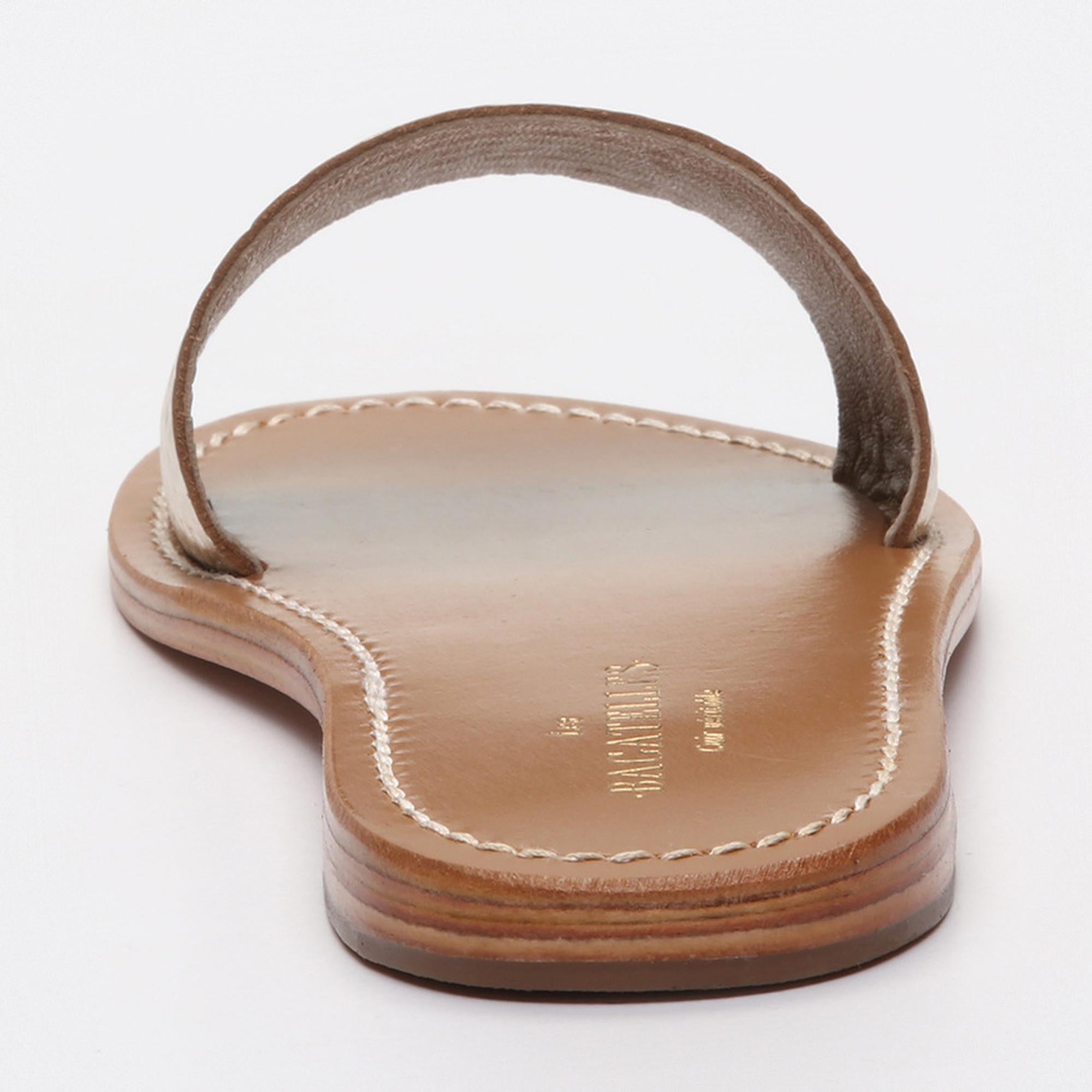 YORK sandales en cuir ltgoldcroco