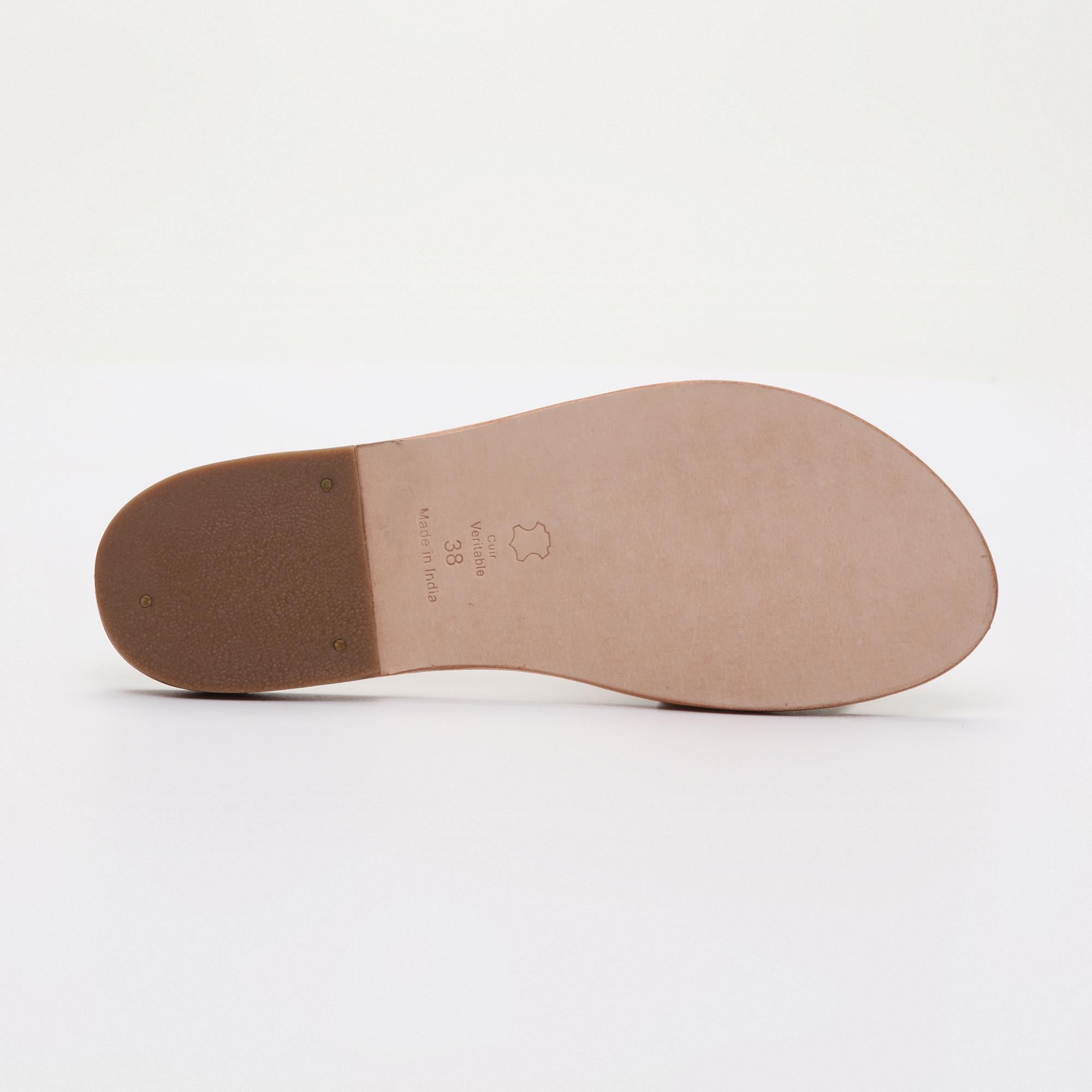 YORK sandales en cuir ltgoldcroco