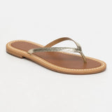 PEDRITA mules entre-doigts en cuir doré crackle