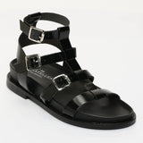 RINARIS sandales en cuir noir verni