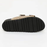 AISHANI sandales en cuir beige serpent