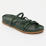 ABHIRAMI mules en cuir forest