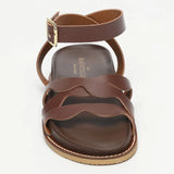 VASTO sandales en cuir chocolate