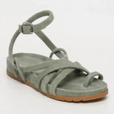 AVA sandales en cuir kaki clair