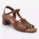 VIJA sandales en cuir camel