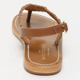 CHADRIMA sandales entre-doigts en cuir camel