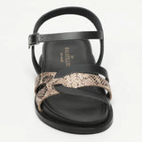 SYMARAE sandales en cuir beige serpent et noir