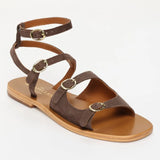 PARME sandales spartiate / lacet en cuir chocolate