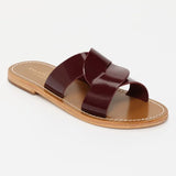 ADITRI mules en cuir blackberry verni