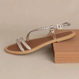 KALYRA sandales en cuir doré