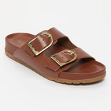 AISHANI sandales en cuir cognac