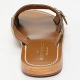 CONI mules en cuir kaki foncé