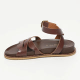 VASTO sandales en cuir chocolate