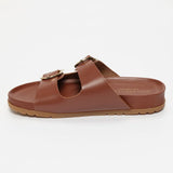 AISHANI sandales en cuir cognac