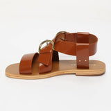 ABHAYD sandales en cuir cinnamon verni
