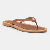 PEDRITA mules entre-doigts en cuir camel